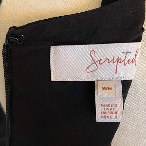 SCRIPTED M Cold Shoulder Bell Sleeve Little Black Dress Asymmetrical - Picture 16 of 16